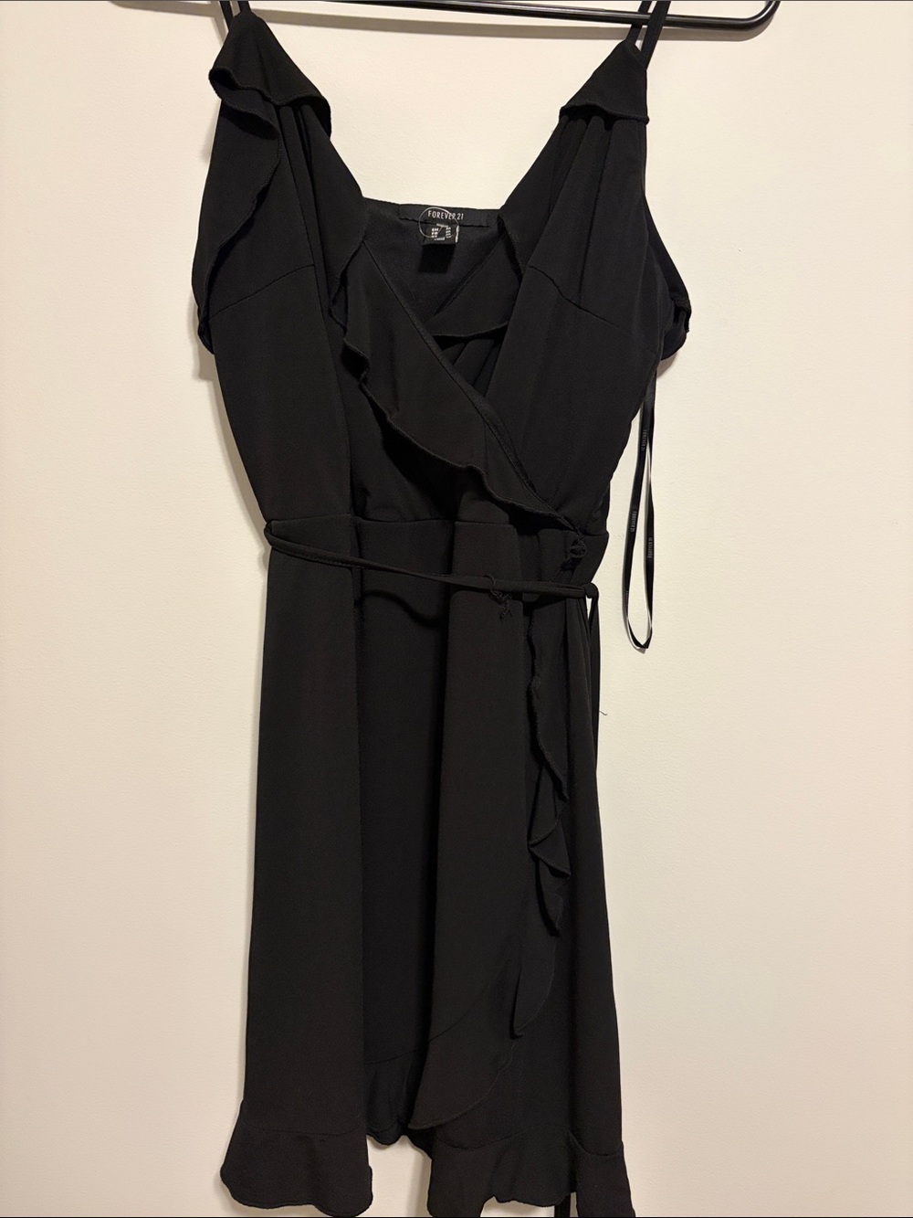H&M Black Ruffle Wrap-Style Mini Dress - Picture 2 of 3